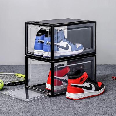 China Wholesale Morden Large Size Acrylic Shoe Box Durable Acrylic Shoes Box Detachable Acrylic Shoe Display Box for sale