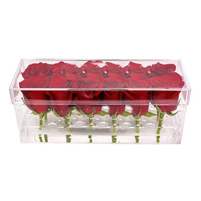 China Single Morden Hot Selling Best Quality Mounted Acrylic Flower Display Box Clear Acrylic Flower Display Box With Competitive Price for sale