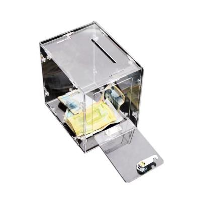 China Factory 100% New Durable Material Thick Clear Acrylic Square Suggestion Boxes For Voting for sale