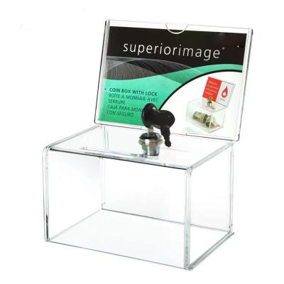 China Durable Multifunctional Custom Perfect Design Acrylic Charity Donation Box For Voting for sale