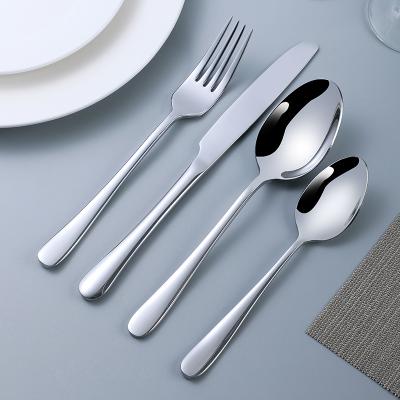 China New Arrival Hotel Stainless Steel Mirror Polish Cutlery Spoon Fork Knife Sets for sale