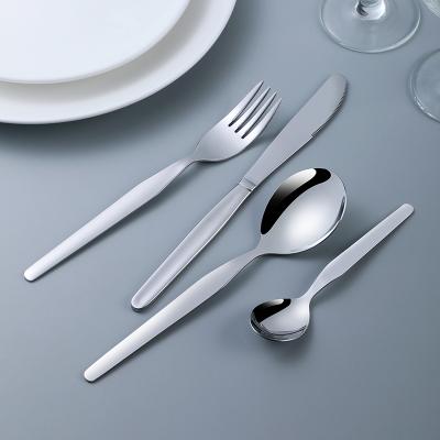 China Modern Sustainable Silver Spoon Fork Knife Flatware Sets Stainless Steel Cutlery Sets for sale