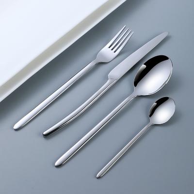 China Hotel Sustainable Cutlery Sets Restaurant Flatware Sets Hot-selling Silver Royal Metal Stainless Steel Sustainable Daily Support for sale