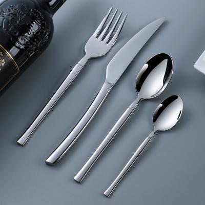 China Metal Hotel Flatware Restaurant Tableware Stainless Steel Elegant Sustainable Flatware Sets Silver Royal Sustainable Daily Support for sale