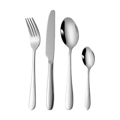 China Unique Viable Wholesale Gold 4pcs Kitchen Flatware Cutlery Luxury Hotel Stainless Steel Silverware To Wedding Flatware Sets Silvery for sale