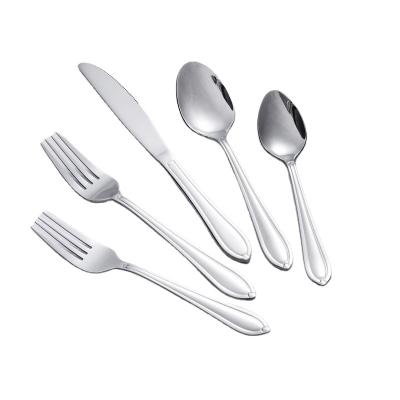 China Sustainable Flatware Table Spoon Eco-Friendly North American 18/0 Stainless Steel 18/10 Flatware Sets Daily Kitchen Morden Luxury Metal for sale