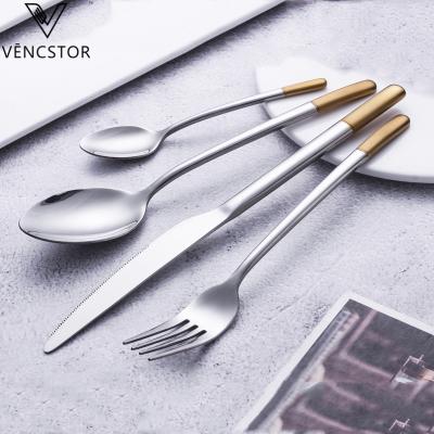 China Sustainable Flatware/New Design Flatware Half Gold/Half Gold/Half Rose Gold 16pcs/24pcs Cutlery Set 18/10 Stainless Steel Set Metal for sale