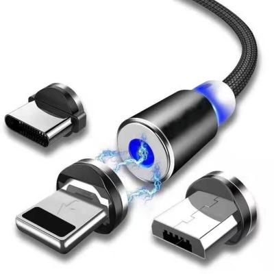 China Manufacture 2A USB Magnetic Charging Cable Micro Fast Charging Magic Data Line Cables LED Data Cable Android USB Data Cable for sale