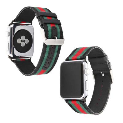 China Leather 2021 Wholesale Brand Design High Quality Luxury Green Low Price Red Leather Strap Band For Apple Watch SE Edition Series 6 for sale