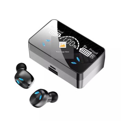 China Earbuds BT 5.1 TWS Gaming Headphones True Wireless Earbuds Mirror Led Display Headphone 2000mAh Power Bank Earphone Earbuds X3 for sale