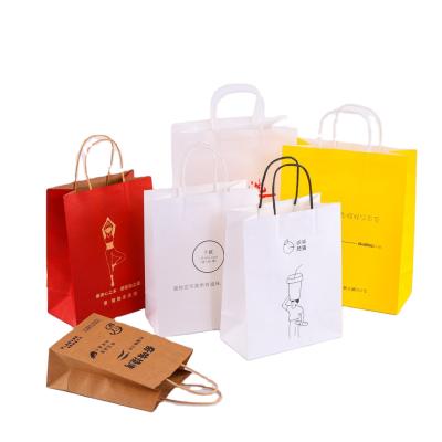 China Recycled Materials Wholesale Customized Different Style Kraft Paper Bag Food Delivery Packaging Paper Bag for sale