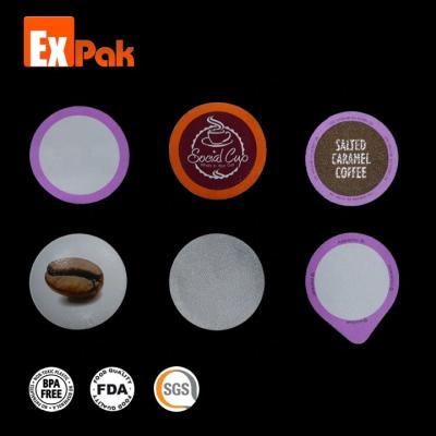 China Non-Refillable Die Cut Aluminum Foil Lid Sealing Liners For Coffee Capsule for sale