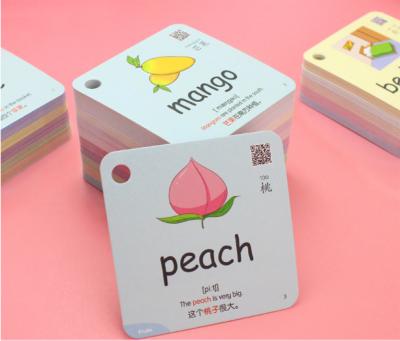 China paper & Custom Children's Educational Cardboard Cardboard Flashcards Enlightenment Instruction Flashcards for sale