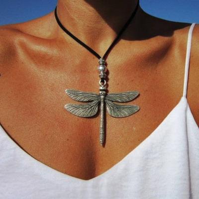 China Women's Retro Fashion Necklace Dragonfly Clavicle Chain Necklace Jewelry Alloy Adjustable Pendant Casual/Sporty Sublimation for sale