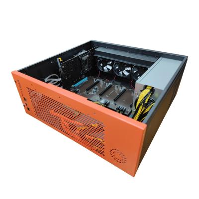 China With B85 Motherboard Graphics Card 70mm Fan 4 Chassis Silent Server Custom Box Available RX588 for sale