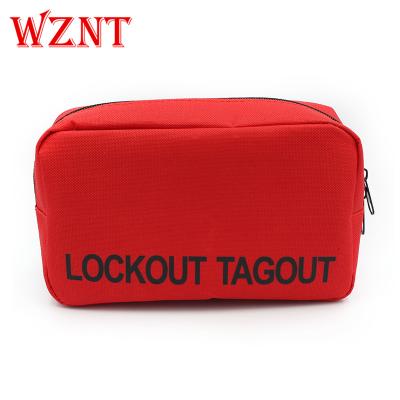 China Lockout Kits Bag NT-LB51 Miniatuoxford Red Cloth Security Lockout Personal Industrial Portable Bag for sale