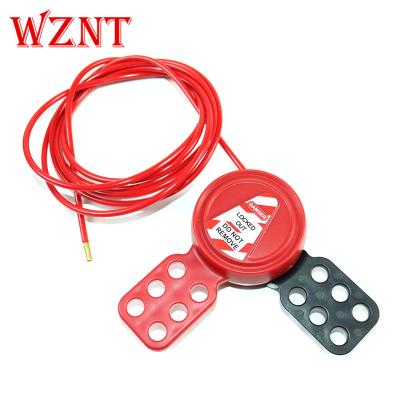 China Accepts up to 6 padlocks for multiple lockout application. NT-C21 6 Holes Adjustable Steel Wire Security Padlock Lockout Tagout Cable Lockout for sale