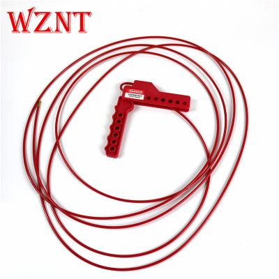 China Made of Industrial Resin Body with Insulation Coated NTC06-1 Steel Cord Length OEM 5Meter Safety Loto Valve Cable Lock Custom Red Tag Out Lockout Device for sale