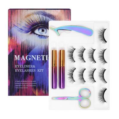 China High Quality Natural Magnetic Eyeliner Eyelash Kit 5 Pair Magnetic Eyelashes for sale