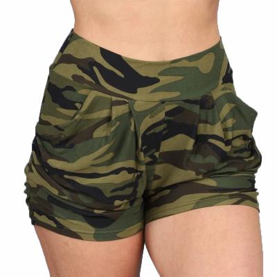 China Women Soft Shorts Fashion Leopard Print Camouflage Print Fitness Casual Shorts For Lady Women High Waist Soft Casual Sweat Shorts for sale