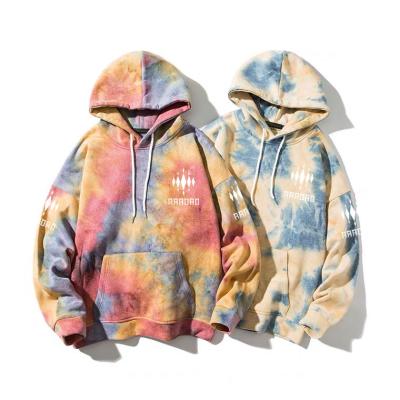 China Hot Online Men's Customized All Print Fashion Logo Tie Dye Techlonogy Manufacturer Oversized Casual Hoodies Drawstring Tie Dye Sweatshirts Crewneck for sale