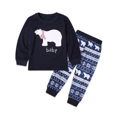 China Amazon Best Selling Breathable Bear Printing Pajamas Family Christmas Pajamas Set Homewear Family Matching Clothing for sale