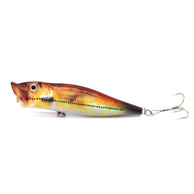 China ABS Plastic Lure Artificial Fishing Float Hard Bait Colorful 9cm 12.5g 3d Eye Popers Wobbler Swimbait Sea Fishing Bait for sale