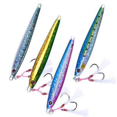 China GASTORNI luminous metal jig 100g 120g 160g 200g 250g lead casting long fishing lure metal jig sinking lure for sale