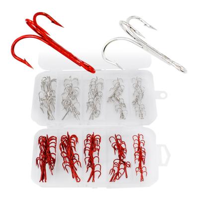 China GASTORNI 50pcs/box 2#-10# Carbon Steel Treble Hooks Saltwater Fishing Tackle Anzuelos Anzuelos Wide Range of Application Hooks for Fishing for sale