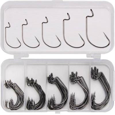 China GASTORNI 50 PCS Sofe Lure Wide Gaps Compensated Worm Hooks Bait Hooks Set Hook Bass For Fishing Lure for sale