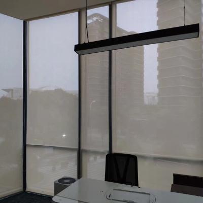 China Waterproof PVC Coated Polyester Fabric Curtain Roller Shade Sunshade 95% Blackout 100% for sale