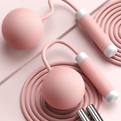 China Adjustable Length Weighted Rope Jump Rope Indoor Sports Deaf Big Ball Cordless Jump Rope for sale