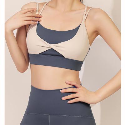 China Factory Direct Wholesale Breathable Sexy Cross Top Fitness Yoga Bra Naked Sports Sports Bra Suitable for Female Women ESTHER for sale