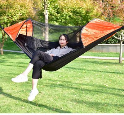 China Adult Outdoor Camping Mosquito Net Baby Swing Double Ultra Light Nylon Mosquito Net Camping Hammock Army Green for sale