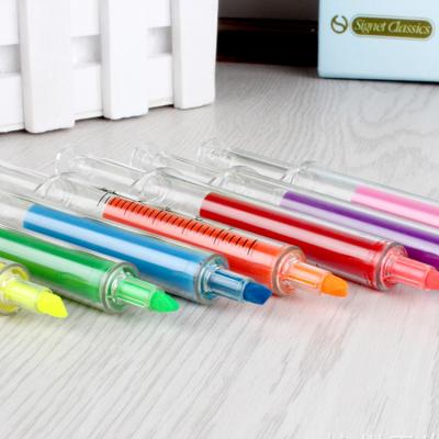 China Promotional Markers & Promotional Highlight Bars Custom Gifts Syringe Pen Private Label Highlighter Bar for sale