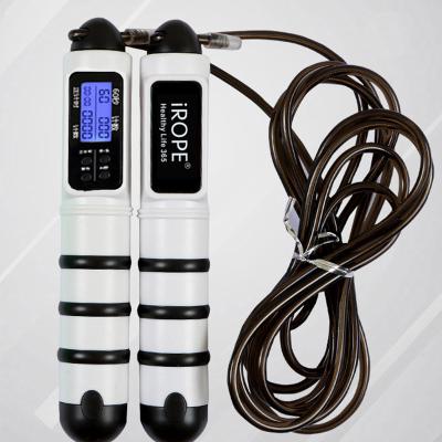 China Aluminum Alloy Multifunctional Speed ​​Skipping Rope With Calorie Counter Adjustable Digital Count Skipping Rope With Ball Bearing for sale