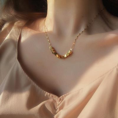 China Small Fashion Clavicle Necklace Chain Design Durable Square Female Sweater Chain Trendy Jewelry for sale