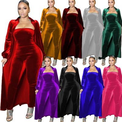 China Plus Size Dress Women Fashion Sleeveless Viable Velvet And Cover Up Two Piece Set for sale