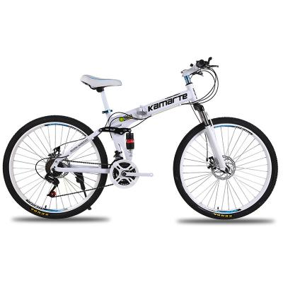 China 20/24/26 Inch Carbon Steel Frame Aluminum Folding Bikes 21 Speed ​​Mountain Bike Dual Speed ​​Variable Bicycle Disc Brakes for sale