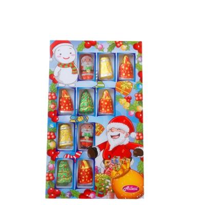 China Vegan Milk Solid Christmas Chocolate With Christmas Santa Gift Paper Box China Factory Manufacture Chocolate for sale