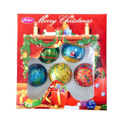 China Solid Vegan Milk Christmas Chocolate Ball With Display Paper Box OEM China Factory Manufacture Chocolate for sale