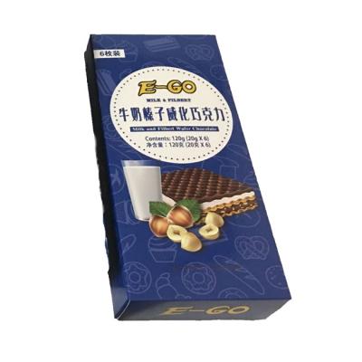 China Diary Eat Crispy Chocolate Snack Milk Wafer Hazelnut Milk Chocolate Cookie OEM 0.71oz(20g)/piece China Factory Manufacturing for sale