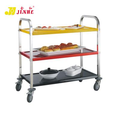 China Classic Colorful Brushed Storage Rack Kitchen Serving Cart Commercial Serving Cart for sale