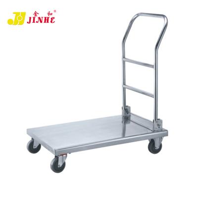 China JINHE Wholesale Collapsible Heavy Duty Square Bed Flat Bed Transport Truck SS Steel Folding Cart for sale