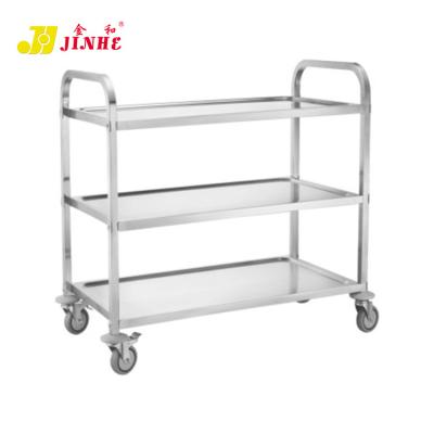 China Classic Kitchen Trolley Stainless Steel Flour Cart Kitchen Cart Square Shaped Food Dispensing for Hospital for sale