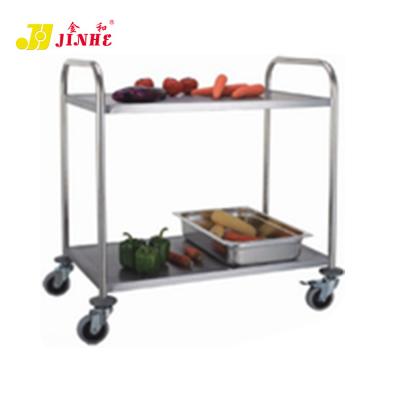 China No Push Carts Storage Dinner Trolley Kitchen Trolley Ss 3 Tier Stainless Steel Trolley Good Quality for sale