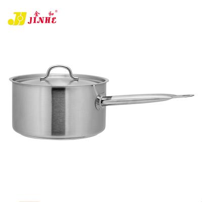 China JINHE Sustainable Soup Pot Large Non-Stick Pans 1moq Stainless Steel Saucepan Africa With Lid for sale