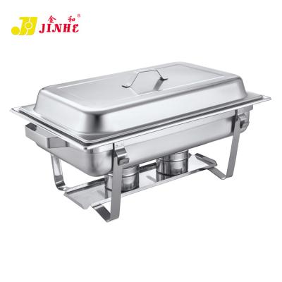 China JINHE factory price non-stick direct delux plate deluxe luxury hanging glass chafing dishes for sale