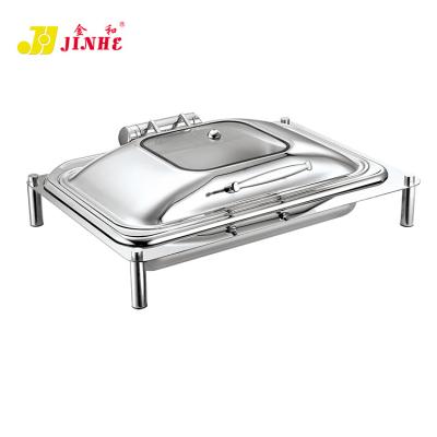 China JINHE Non-Stick Porcelain Stainless Steel Oval Marble Chafing Dishes Manufactured Sale for sale