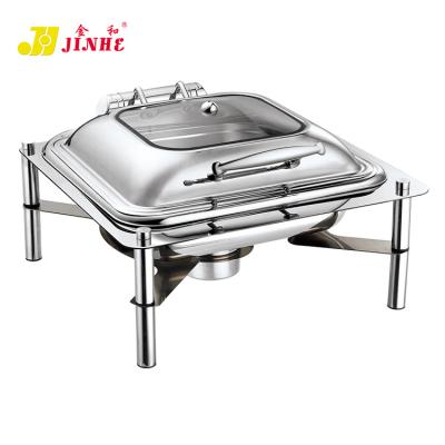 China JINHE Cheapest Selling Stainless Steel Nonstick Round Heater Electric Buffet Dishes for sale